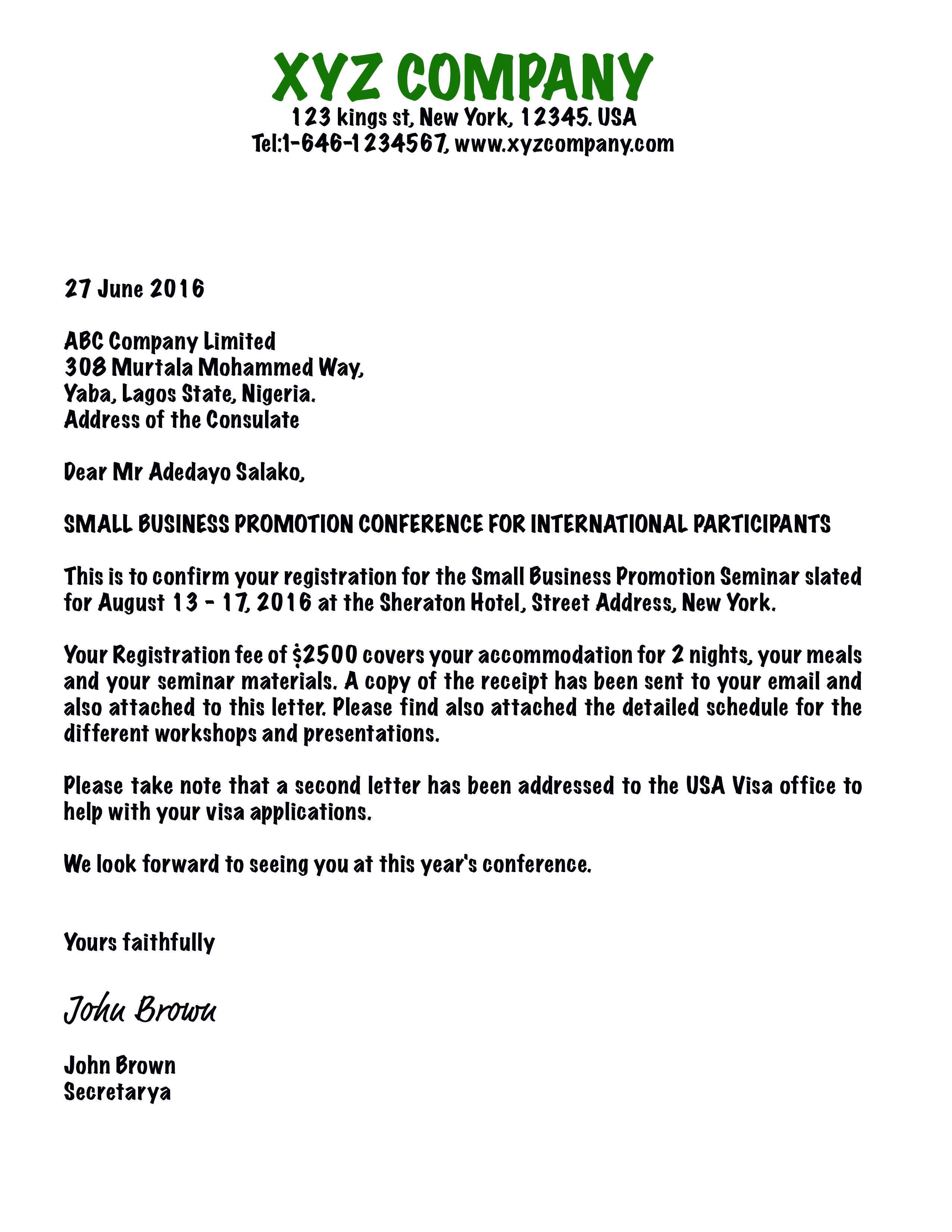 Us Business Letter Format from www.sampleinvitationletter.info